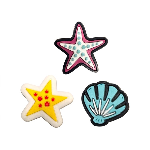 CROCS Accessories - Set of 3 Starfish and Shell croc Shoe Charms